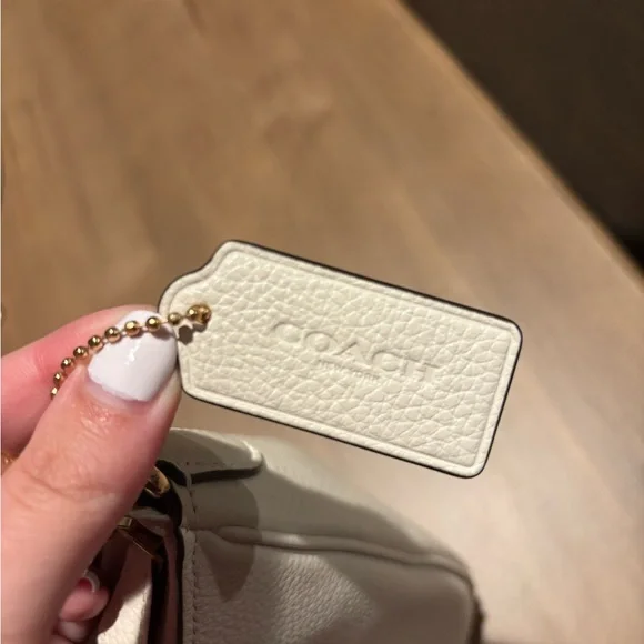 Coach Teri Hobo Bag in White Pebble Leather - Picture 8 of 9